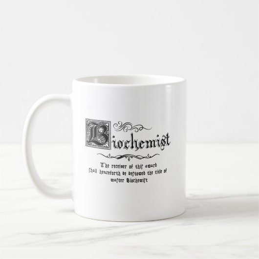 中世の生化学者Tシャツ コーヒーマグカップ (左)