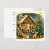 中世の田舎風クリスマスカード (正面/裏面)