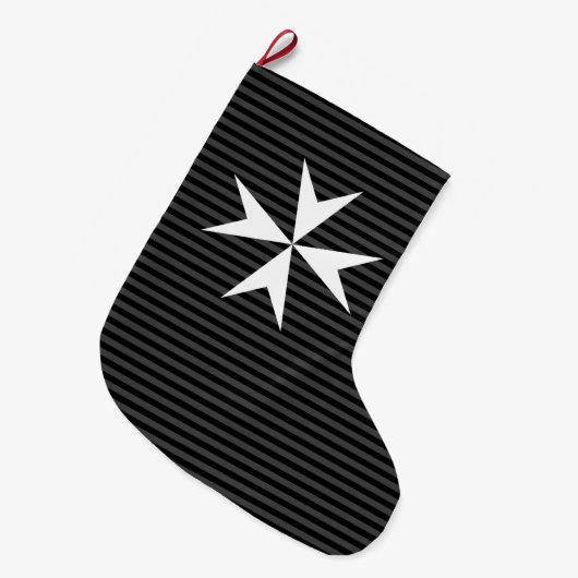 中世の白十字 | St John（英国）の注文 ラージクリスマスストッキング (正面 (吊り時))