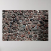 中世の石壁のテクスチャの背景概要、 ポスター (正面)