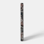 中世の石壁テクスチャ背景 抽象的、古い iPhoneケース (左側面)