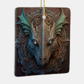 中世の石造石龍の彫刻 セラミックオーナメント (右)