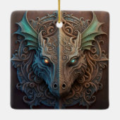 中世の石造石龍の彫刻 セラミックオーナメント (裏面)