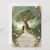 中世の神秘的なファンタジーの彫刻　森の結婚式 招待状 (裏面)