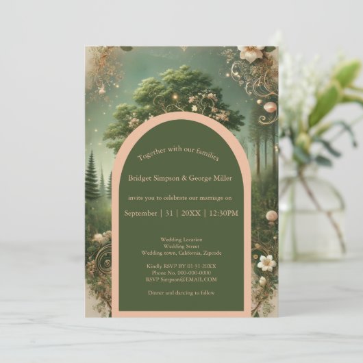 中世の神秘的なファンタジー版木、銅版、版画フォレ結婚スト 招待状 (スタンド正面)