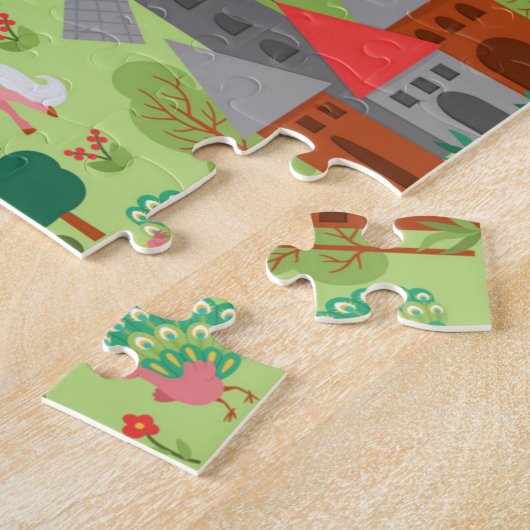 中世の童話の王国ファンタジー城キッズおもしろい ジグソーパズル (側面)