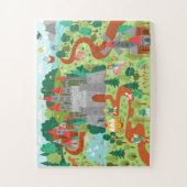 中世の童話の王国ファンタジー城キッズおもしろい ジグソーパズル (縦)