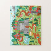 中世の童話の王国ファンタジー城キッズおもしろい ジグソーパズル (縦)