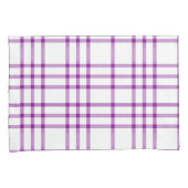 中世の紫の格子縞 枕カバー (正面右)