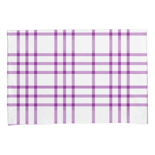 中世の紫の格子縞 枕カバー (正面右)