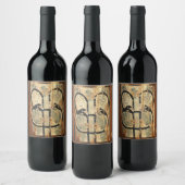 中世の絵画木材ヴィンテージの歴史 ワインラベル (ボトル)
