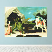 中世の聖ジョージとドラゴン キャンバスプリント (インサイチュ (ウッドフロア))