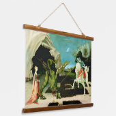 中世の聖ジョージとドラゴン 吊り下げ型タペストリー (傾斜あり)