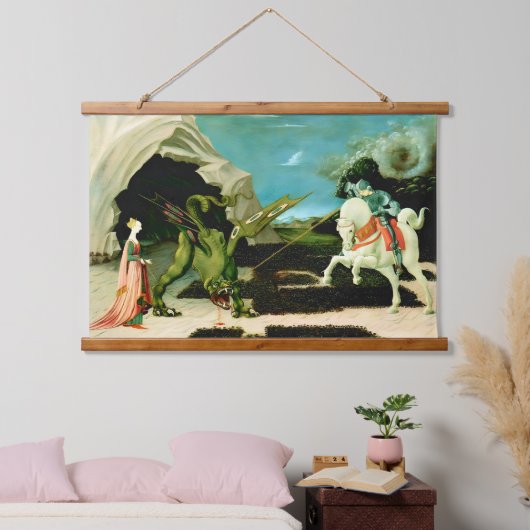 中世の聖ジョージとドラゴン 吊り下げ型タペストリー (寝室)