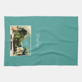 中世の聖ジョージとドラゴ キッチンタオル (横)