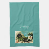 中世の聖ジョージとドラゴ キッチンタオル (縦)