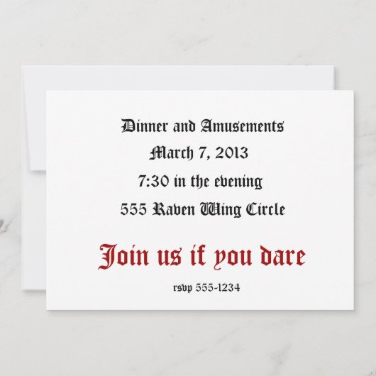 中世の船と竜の招待状 招待状 (裏面)