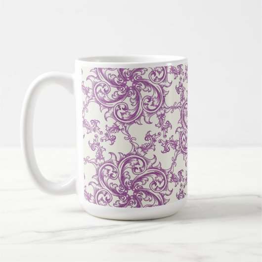 中世の花柄コーヒーマグ コーヒーマグカップ (左)