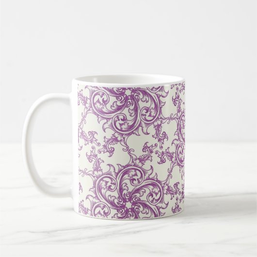 中世の花柄コーヒーマグ コーヒーマグカップ (左)