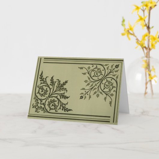 中世の花柄 カード (黄色い花)