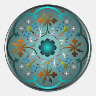 中世の花柄 ラウンドシール