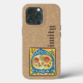 中世の花模様の装飾写本のイニシャルDモノグラム Case-Mate iPhoneケース (裏面)