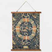 中世の花、鳥、ウサギ 吊り下げ型タペストリー (正面)