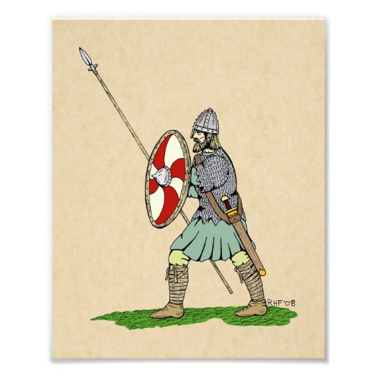 中世の英語/サクソンの戦士 フォトプリント            (正面)