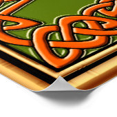 中世の被拘束馬インケルト結び目模様デザイン ポスター (角)