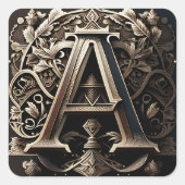 中世の装飾フローラA スクエアシール (正面)