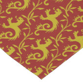 中世の赤いテーブルランナーのダンデライオン ショートテーブルランナー (コーナー)