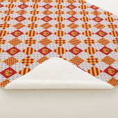 中世の赤い黄色のエルミンの紋章 シェルパブランケット (3/4)