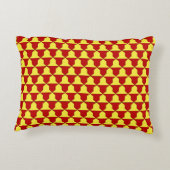 中世の赤い黄色のフェラーダービーヘラルドパターン アクセントクッション (裏面)