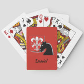 中世の赤と黒の騎士と盾 トランプ (裏面)