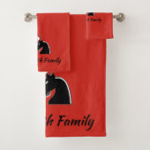 中世の赤と黒の騎士と盾 バスタオルセット (インサイチュ)