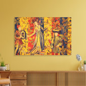 中世の赤イタリアン色の黄色のシノワズリー キャンバスプリント (インサイチュ (リビング))