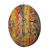 中世の赤イタリアン色の黄色のシノワズリー ダーツボード (正面右)