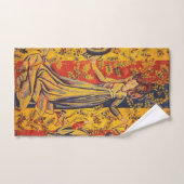 中世の赤イタリアン色の黄色のシノワズリー バスタオルセット (ハンドタオル)