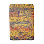 中世の赤イタリアン色の黄色のシノワズリー バスマット (正面縦)