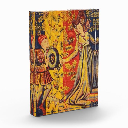 中世の赤イタリアン色の黄色のシノワズリー フォトブロック (左)