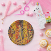 中世の赤イタリアン色の黄色のシノワズリー ペーパープレート (パーティー)