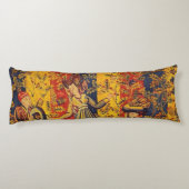 中世の赤イタリアン色の黄色のシノワズリー ボディピロー (裏面)