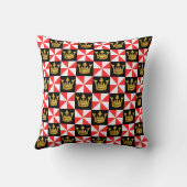 中世の赤フェイク白金ゴールド王冠パターン投げP クッション (裏面)