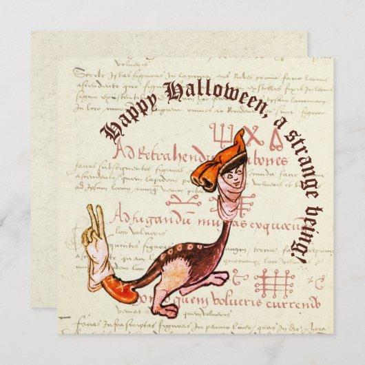中世の超現実的なハロウィーン シーズンカード (正面/裏面)