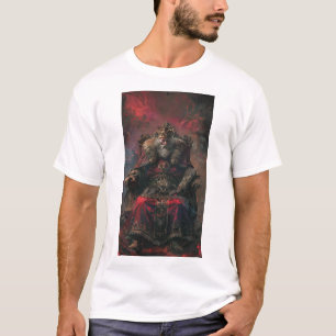 中世の邪悪な王ヴィンテージイラストレーションTシャツ Tシャツ