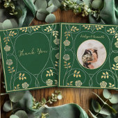 中世の金ゴールドフローラハートと写真付き剣 サンキューカード