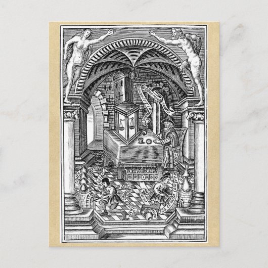 中世の錬金術と哲学者の石 ポストカード (正面)