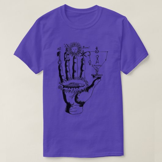 中世の錬金術の手記号 Tシャツ (デザイン正面)