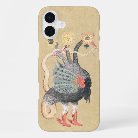 中世の錬金術ドラゴン iPhoneケース (裏面)