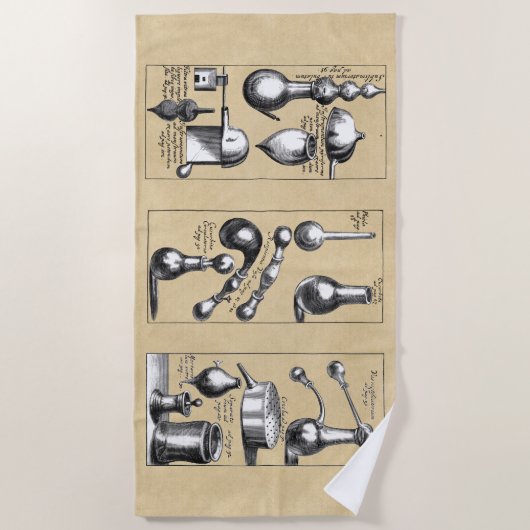 中世の錬金術 ビーチタオル (正面)